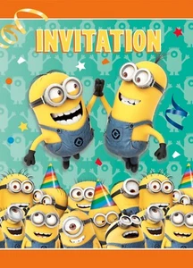 Tarjetas de invitación y agradecimiento de Minion Despicable Me 8 suministros para cada fiesta - Imagen 1 de 2