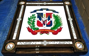 Dominican Shield Domino Table & Presidente Cup Holders by Domino Tables by Art - Picture 1 of 8