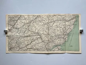 Scotland map Fort William to Perth to Aberdeen antique chromolithograph 1915 - Picture 1 of 4
