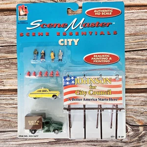 HO Life Like City Set Scene Master Billboard Fire Hydrants Taxi People Truck - Picture 1 of 7