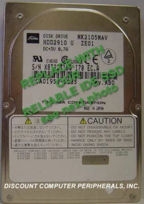 Replace Worn Out MK2105MAV HDD2910 Hard Drive W/ 4GB IDE 2.5" 44 PIN CF SSD Card - Image 1 of 2