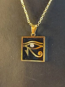 Damen Halskette in Gold Ägypten Pharao Auge des Horus Talisman Glücksbringer - Bild 1 von 7