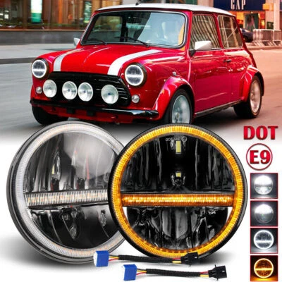 7 Zoll LED runde Scheinwerfer Abblendlicht/Fernlicht für Classic Mini/Austin  - Bild 1 von 4
