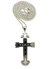 New Dark Lotus Cross Stainless Steel Pendant &30" Rope Chain Necklace Xp974rc