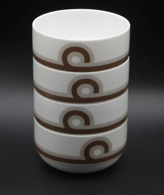 CONJUNTO MODERNO BÁLTICO ROSENTHAL STUDIO LINIE DE 4 TIGELAS DE SOBREMESA OU SORVETE 4" - Imagem 1 de 4