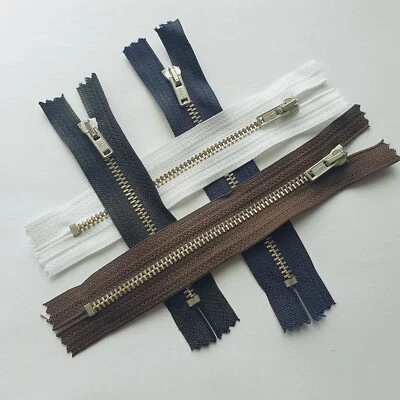 Metall Reißverschluss in 4 Farben Nicht teilbar 10cm 12cm und 14cm - Bild 1 von 3