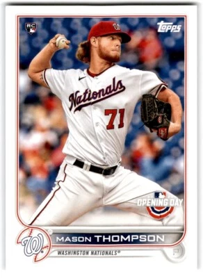 2022 Topps Opening Day Mason Thompson RC Washington Nationals #145 - Image 1 of 2