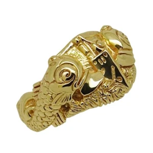 Submarine Dolphins Navy Solid Gold Men's Ring Warfare Handcrafted 10K or 14K - Picture 1 of 10