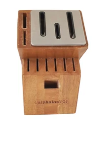 Bloque de almacenamiento autoafilable para cuchillos de madera Calphalon de 12 ranuras - Imagen 1 de 4