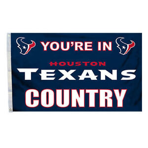 Houston Texans 3x5 In Country Flag Indoor Outdoor Deluxe NFL Banner - CLOSEOUT
