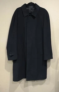 CASHMERE Saks Fifth Avenue Vintage Custom Black Overcoat Mens Coat 44 - Picture 1 of 12