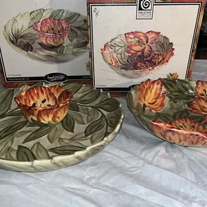 Tabletops Lifestyles Tropical Chip & Dip Set mit Servierschale - selten! - Bild 1 von 13
