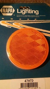 NUEVO STOCK ANTIGUO NAPA ILUMINACIÓN 47ATD Ámbar REFLECTOR REDONDO CON ADHESIVO MONTAJE TRASERO - Imagen 1 de 3