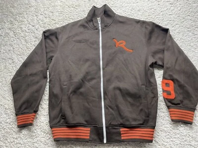 Chaqueta deportiva Rocawear cremallera completa marrón naranja vintage años 90 para hombre XL USADA EN EXCELENTE ESTADO Foto 1 de 4