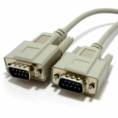 2m Serial RS232 9 Pin Male to 9 Pin Male EGA Monitor Cable [007328] - Image 1 of 4
