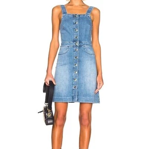 FRAME Claire Denim Minikleid Gr. XS Islet Blau Gold Knopfleiste Klassisch Retro - Bild 1 von 12