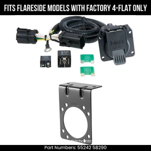 For 1997 Ford F350 7 Pin Trailer Wiring Plug Fit Flareside w/ OE 4Way Curt Wire - Picture 1 of 1