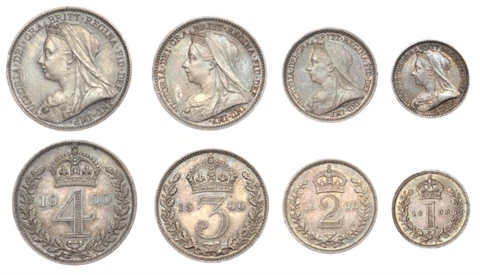 1900 Queen Victoria Maundy set, Spink 3943, Comes with Dated Leather Case! Cover