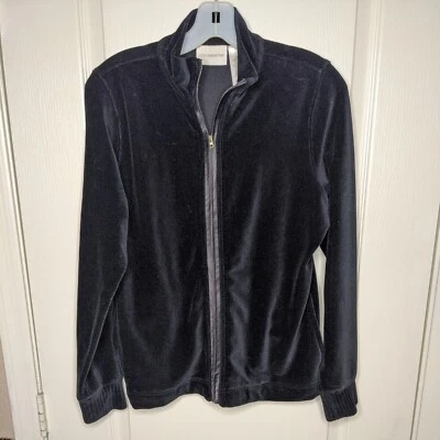 Liz Claiborne Womens Size Medium Velvety Corduroy Short Black Lightweight Jacket - Image 1 of 4