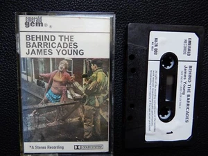 JAMES YOUNG - BEHIND THE BARRICADES - RARE 1970 CASSETTE TAPE ALBUM (COMEDY) - Picture 1 of 5