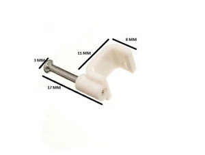 Cable Blanco Redondo Cable Clips 7 mm Paquete Talla 240 - Imagen 1 de 1