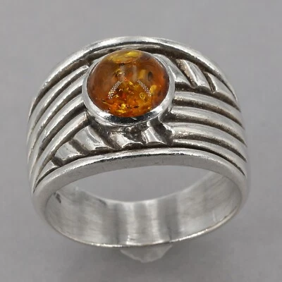 Anillo Ámbar Silpada Oxidado Plata Esterlina FUEGO DENTRO R1449 Talla 8.75 Foto 1 de 4