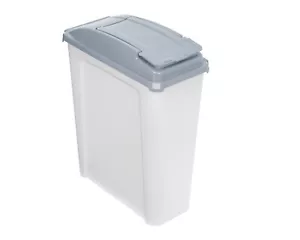 25L Clear Strong Bin Container with Grey Lid Animal Bird Pet Feed Storage - UK - Picture 1 of 9