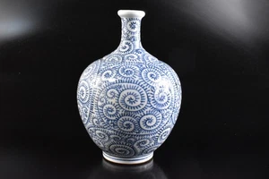 U8042: Japanese Old Imari-ware OctopusArabesque painting FLOWER VASE Ikebana - Picture 1 of 9