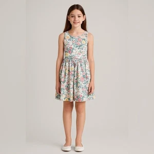 Polo Ralph Lauren Girl Sleeveless Floral Printed Poplin Fit-And-Flare Dress 14 - Picture 1 of 16