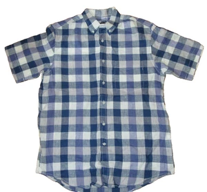 Club Room Mens Pale Grape Check M S/S  Button Down Linen/Cotton Shirt NWT NICE - Picture 1 of 8