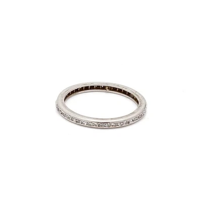 Кольцо с круглым бриллиантом 0,06 карата G I2 платиновая лента - Изображение 1 из 4