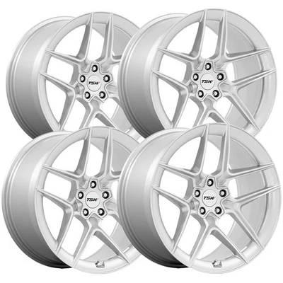 (Set of 4) TSW TW008 Slipstream 19x9 5x4.5" +35mm Silver Wheels Rims 19" Inch - Image 1 of 4