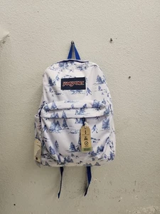 JanSport Backpack White/Blue Large 16.5” Durable Travel Backpack. RARE! - Picture 1 of 19