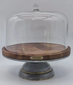 Hearth & Hand with Magnolia Wood & Metal Covered Farmhouse Cake Stand - Picture 1 of 8