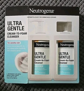 NEW Neutrogena Ultra Gentle Cream-To-Foam Cleanser, 12 Fluid Ounce (Pack of 2) - Picture 1 of 3