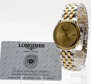 [EXC+5 w/Paper] LONGINES Flagship L4.774.3 Gold 12P Diamond AT Men's Watch JAPAN - Picture 1 of 15