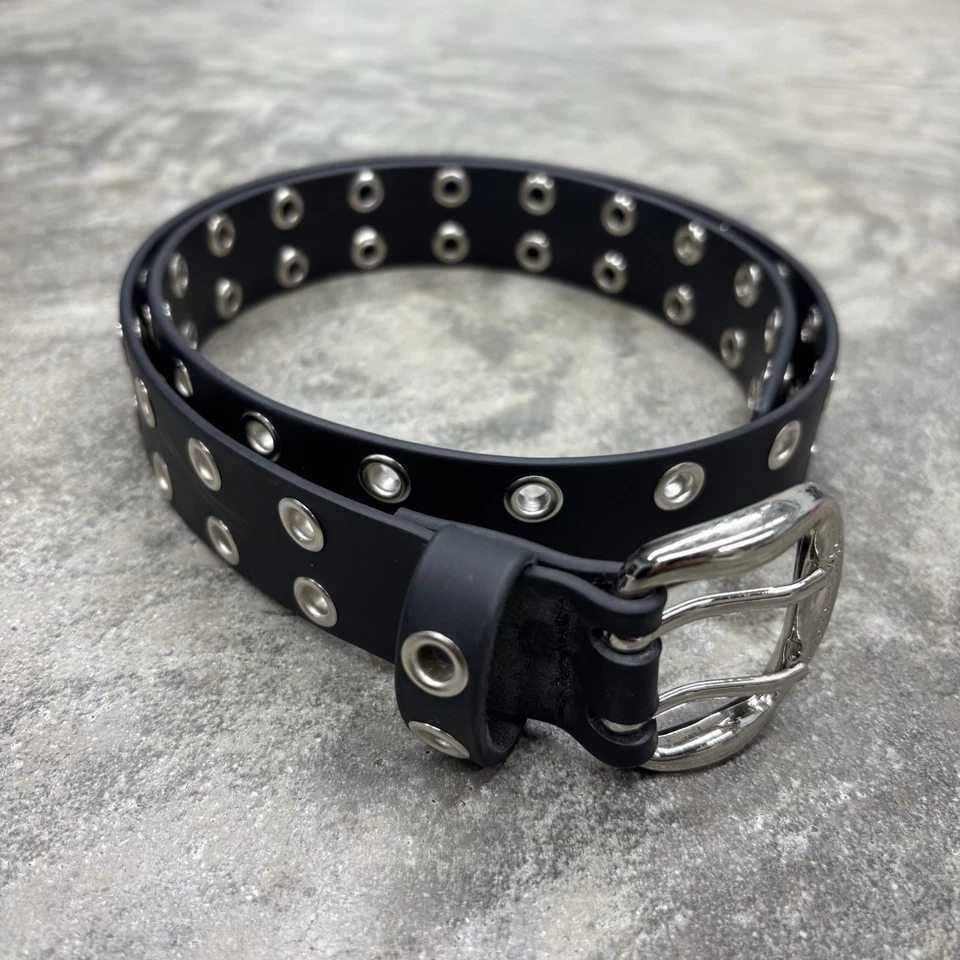 Cinturón Y2K Grunge Calvin Klein Años 90 Negro Ojal 36 pulgadas Largo Grande Goma Y2K Foto 1 de 4