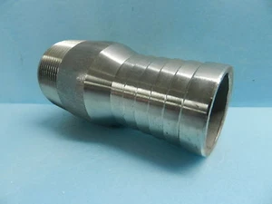 1-1/2" 316 STAINLESS PIPE FITTING to 1-1/2" I.D.BARBED HOSE KING, NEW, MARINE - Picture 1 of 6