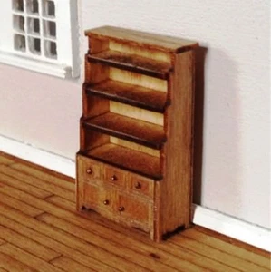 Dollhouse Miniature Quarter Scale Ptarmigan Bookcase with Chest KIT -- 1:48 - Picture 1 of 1