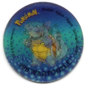 #07 SQUIRTLE WARTORTLE BLASTOISE TAZO HOLO 2 POKEMON TAZOS 2000 MATUTANO DESGAST - Imagen 1 de 2