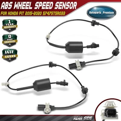 2x Sensor de velocidad de rueda ABS trasero izquierdo y derecho para Honda Fit 2015-2020 57475T5R033 Foto 1 de 4