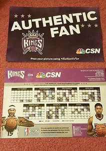 NBA SACRAMENTO KINGS AUTHENTIC FAN 2016 SCHEDULE PHOTO CHEER CARD CSN CHAMPIONS - Picture 1 of 1