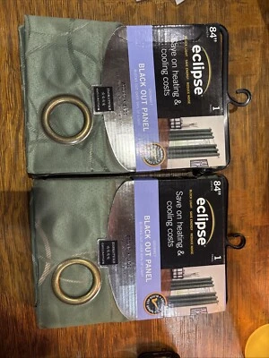 Blackout Curtain Panel Energy Efficient 42” x 84”Zodiac Sage - Image 1 of 4