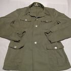 Vintage Sturm German Military Coat Size Medium Green Button Up Tunic Jacket
