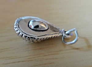 Sterling Silber 3D 17x10mm Solide Lebensmittel Schwer Avocado Halb Charm - Bild 1 von 6