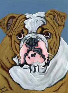Pintura Bulldog Inglés 5 x 7-Carla Smale - Imagen 1 de 2