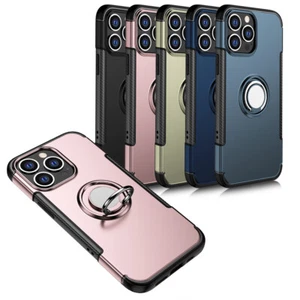 For iPhone 13 12 11 Mini Pro Max XR XS Max Phone Case Magnetic Ring Stand Cover - Picture 1 of 36