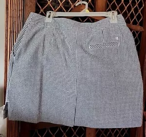 IZOD Golf Para Mujer Azul Blanco Guinga Cuadros Golf FALDA CORTA 8 S/M Usado en Excelente Condición - Imagen 1 de 13