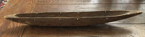 VTG Antique Hand Carved Canoe Dugout Wood 19.50” Long Primitive Very Old - Picture 1 of 12
