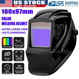 Casco soldador solar color verdadero área de visión grande oscurecimiento automático casco de soldadura EE. UU. - Imagen 1 de 14